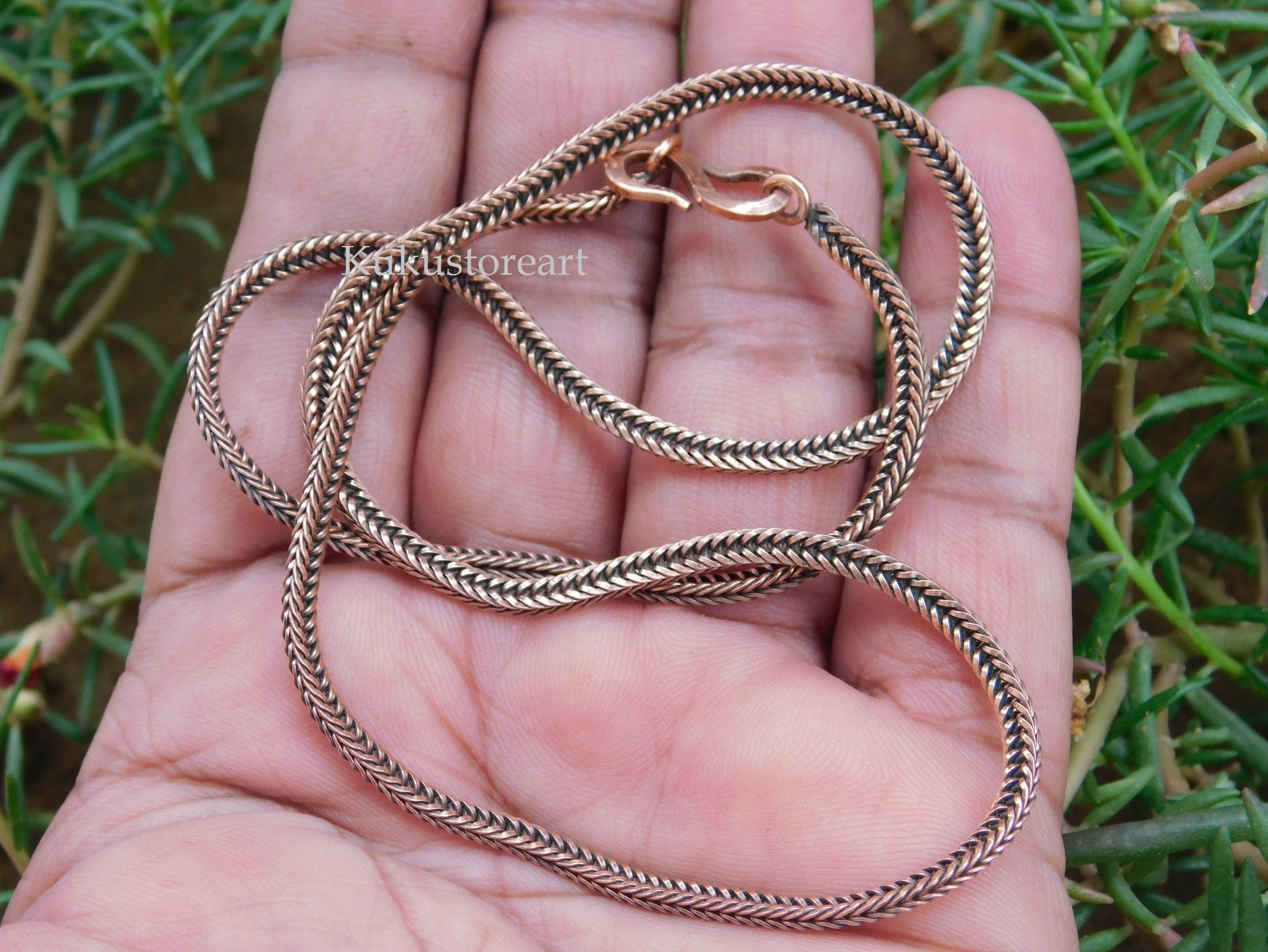 Handmade Solid Copper Chain Necklace ,pure Copper Chain ,designer