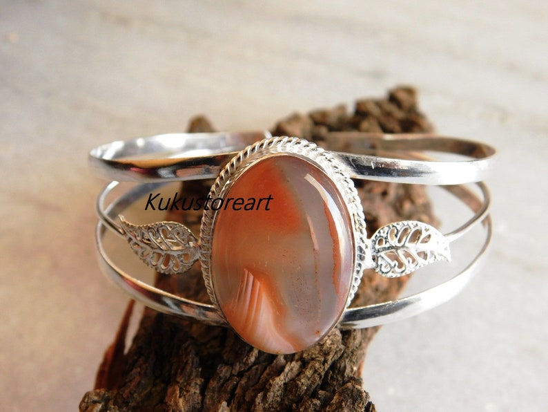 Adjustable bangle botswana agate bracelet,sterling silver Bracelet botswana agate bangle gift bracelet, montana bracelet,stone bracelets