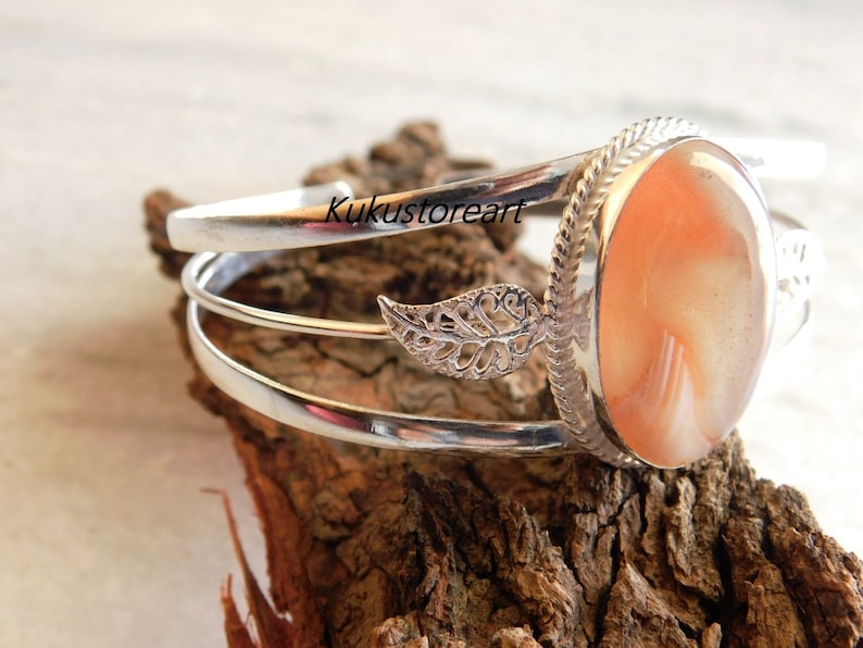 Adjustable bangle botswana agate bracelet,sterling silver Bracelet botswana agate bangle gift bracelet, montana bracelet,stone bracelets