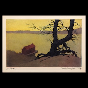 FLOYD LESLIE THOMPSON (American, 1889-1965), &quot;Solitude&quot;, 1935, aquatint etching, pencil signed.