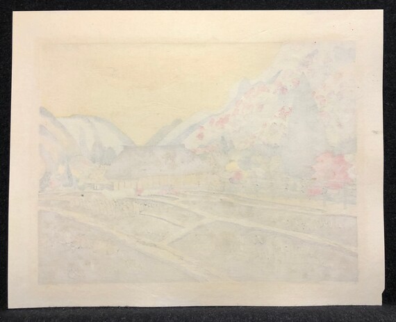 北岡文雄　「霧のトドワラ」　銅版画　限定75　直筆サイン　1975年 北岡文雄 「霧のトドワラ」 銅版画 限定75 直筆サイン 1975年