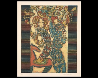 MASAO YOSHIDA (Japanese, 1934-1998), Scheherazade: Jula, 1966, color etching and aquatint, pencil signed.