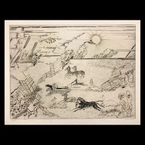 JOSEPH HECHT (Polish/French, 1891-1951), &quot;The African Rift, 1926, original engraving, pencil signed.