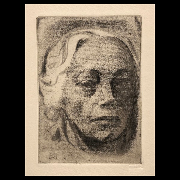 KATHE KOLLWITZ (German, 1867-1945), "Selbsbildnis", 1912, original soft-ground etching
