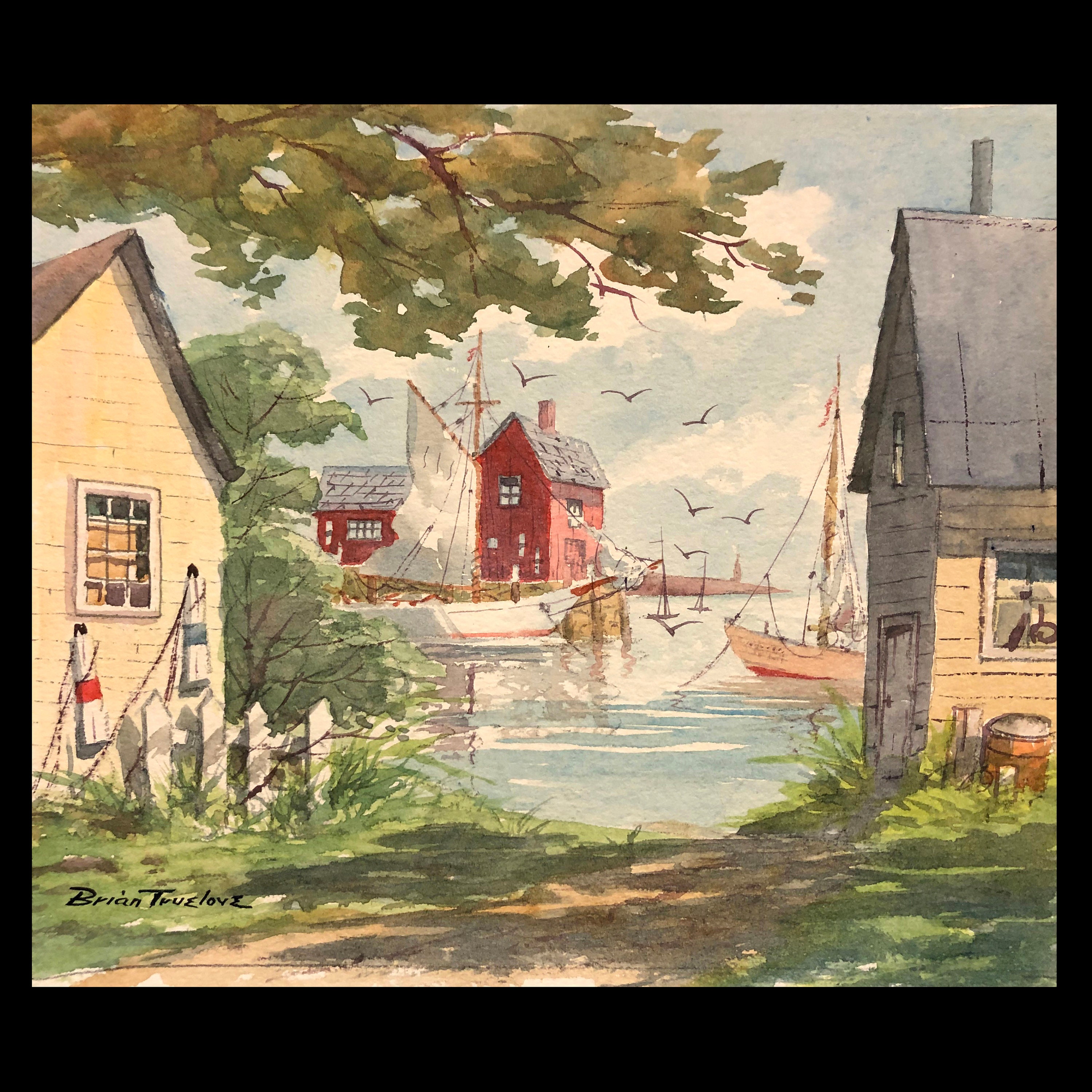 BRIAN TRUELOVE (American, 1904-1998), "Motif One, Rockport", watercolor, ca. 1950,