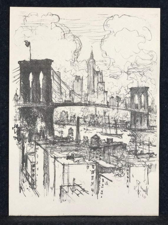 ジョセフ・ペネル（アメリカ、1857-1926）、「ブルックリン橋」、1910