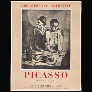 PABLO PICASSO (after) (Spanish/French, 1881-1973), &quot;Biblioteque National: Picasso / L&#39;Oeuvre Grave&quot;, 1955, lithographic poster.