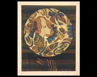 MASAO YOSHIDA (Japanese, 1934-1998), Schehrazade: Scheherazade, 1966, color etching and aquatint, pencil signed.