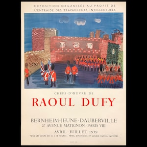 RAOUL DUFY (French, 1877-1953), &quot;Chefs-D&#39;Oeuvres de Raoul Dufy / Berhein-Jeune-Dauberville&quot;, 1959, original lithographic poster.