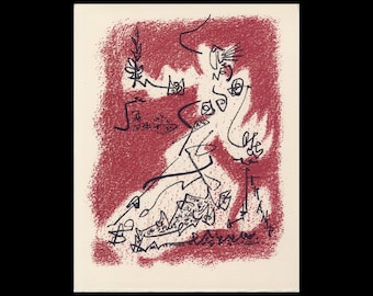 ANDRE MASSON (French, 1896-1988), "Le Depart", 1972, original color lithograph.