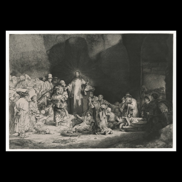 REMBRANDT van RIJN (after) (Dutch, 1606-1669), "Christ Receiving the Sick (The Hundred Guilder Print)", ca. 1649, Amand-Durand heliogravure.