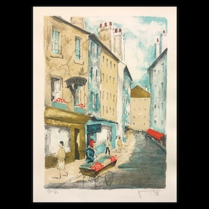 VIKO (Victor Konsens) (French, 1915-1998), &quot;A Paris Street&quot;, c. 1975, color lithograph, pencil signed.