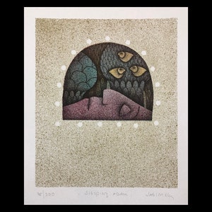 CAROL JABLONSKY (American, 1939-1992), &quot;Sleeping Adam&quot;, 1979, color lithograph, pencil signed.