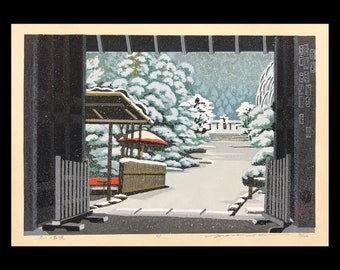 MASAO IDO japanese, 1945-living, io Temple in Winter, 1991, Polychrome ...