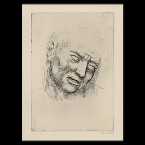 KENNETH HAYES MILLER (amerikan, 1876-1952), "Stort huvud", ca 1920, originaletsning, signerad med blyerts.