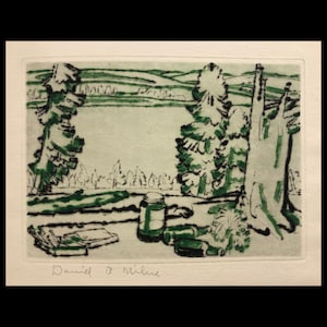 DAVID MILNE (Canadian, 1862-1953), &quot;Hilltop&quot;, drypoint, 1931, pencil signed.