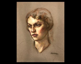 ROBERT BRACKMAN (Ukranian/American, 1898-1980), "Head of a Woman", ca. 1930-40, pastel on paper, signed.