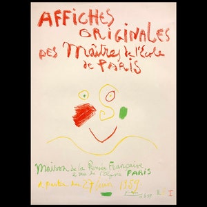 PABLO PICASSO (español/francés, 1881-1973), "Affiches Originales des Maitres de L'Ecole de Paris", 1959, cartel litografía original.