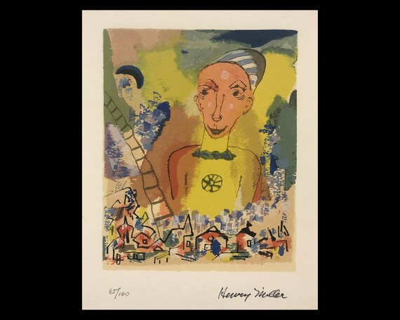 Henry Miller ヘンリー・ミラー　リトグラフ ヘンリー・ミラー（アメリカ、1891-1980）、題名不明、1968年頃