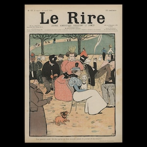 FELIX VALLOTTON (francés, 1865-1925), &quot;Le Rire, No. 77 (portada)&quot;, 25 de abril de 1896, cromotipografía.