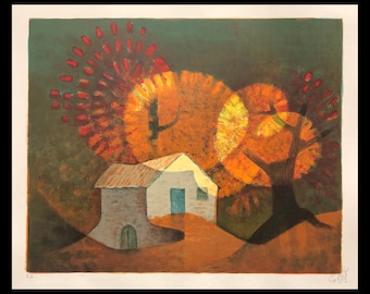 LOUIS TOFFOLI (Italian/French, 1907-1999), "La Maison", 1972, original lithograph, pencil signed.