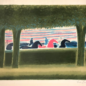 French, b. 1929 1964 a.k.a. Six Cavaliers de Sanmur Le Cadre Noir unsigned. original color lithograph ANDRE BRASILIER