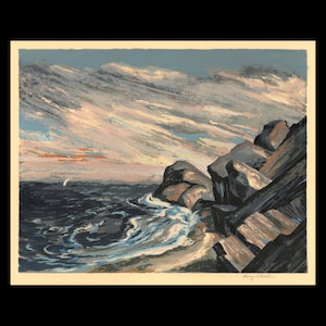 HARRY SHOKLER (America, 1897-1978), &quot;Rocky Coast, Maine&quot;, ca. 1950, serigraph, pencil signed.