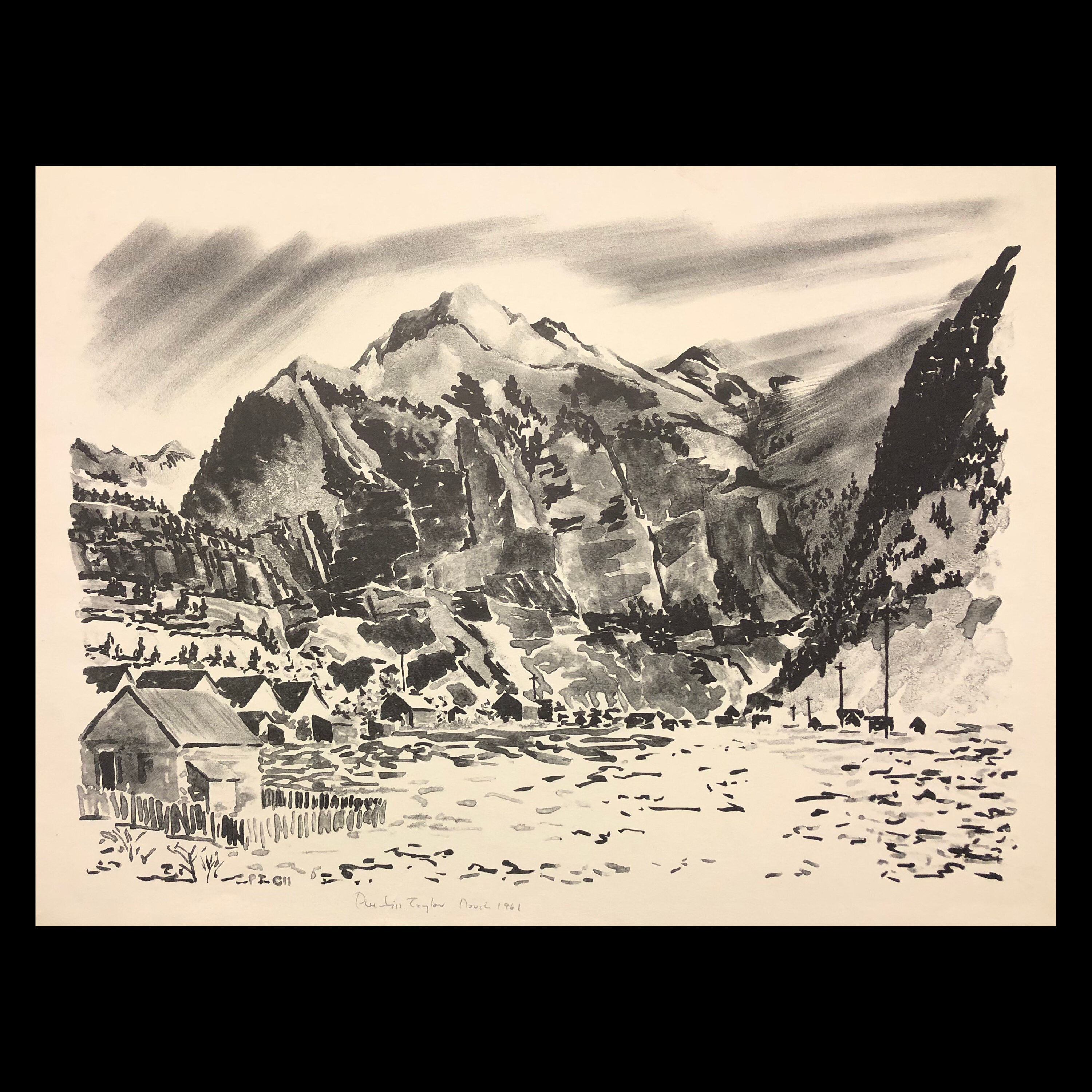 PRENTISS TAYLOR (American, 1907-1991), "Morning Light - Telluride", 1961, original lithograph, pencil signed and dated.