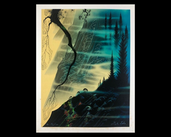 EYVIND EARLE American 1916-2000 Sea Cliffs and - Etsy.de オンラインでの早期割引 Eyvind Earle 版画