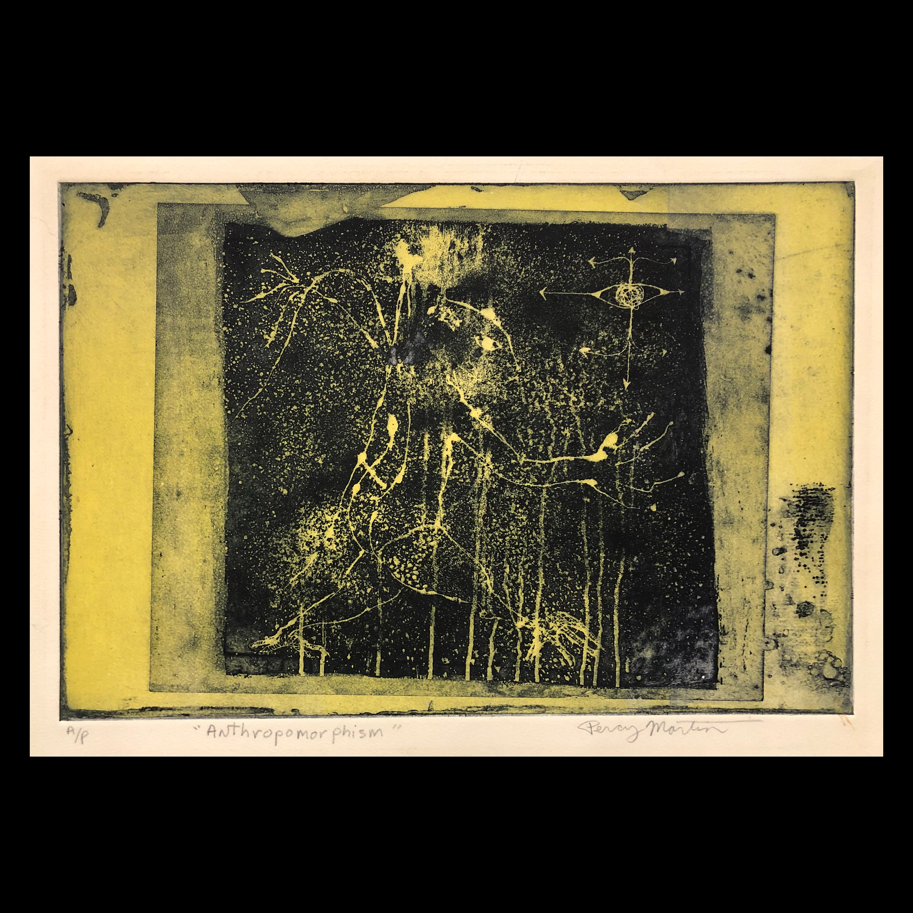 PERCY MARTIN (America, 1943-living), "Anthropomorphism", 1978, aquatint etching, pencil signed.
