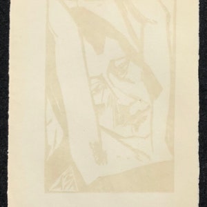 ERICH HECKEL German, 1883-1970, Madchenkopf, 1913, original woodcut image 5