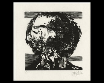 LEONARD BASKIN (American, 1922-2000), "Pictor Ignotus", 1969, wood engraving, pencil signed.