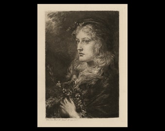 ANNA LEA MERRITT (American, 1844-1930, &quot;Ophilia&quot;, 1879, original etching