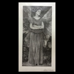 ROBERT HOSKIN (America, 1842-?), &quot;The Angel of Sleep&quot;, 1886, wood engraving, pencil signed