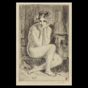 EMIL FUCHS (Austrian/American, 1866-1929), "Thoughts ii/II", 1927, original etching, pencil signed