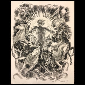 ALBERT DECARIS (francés, 1901-1988), &quot;Apolo&quot;, 1955, grabado lineal, firmado a lápiz.