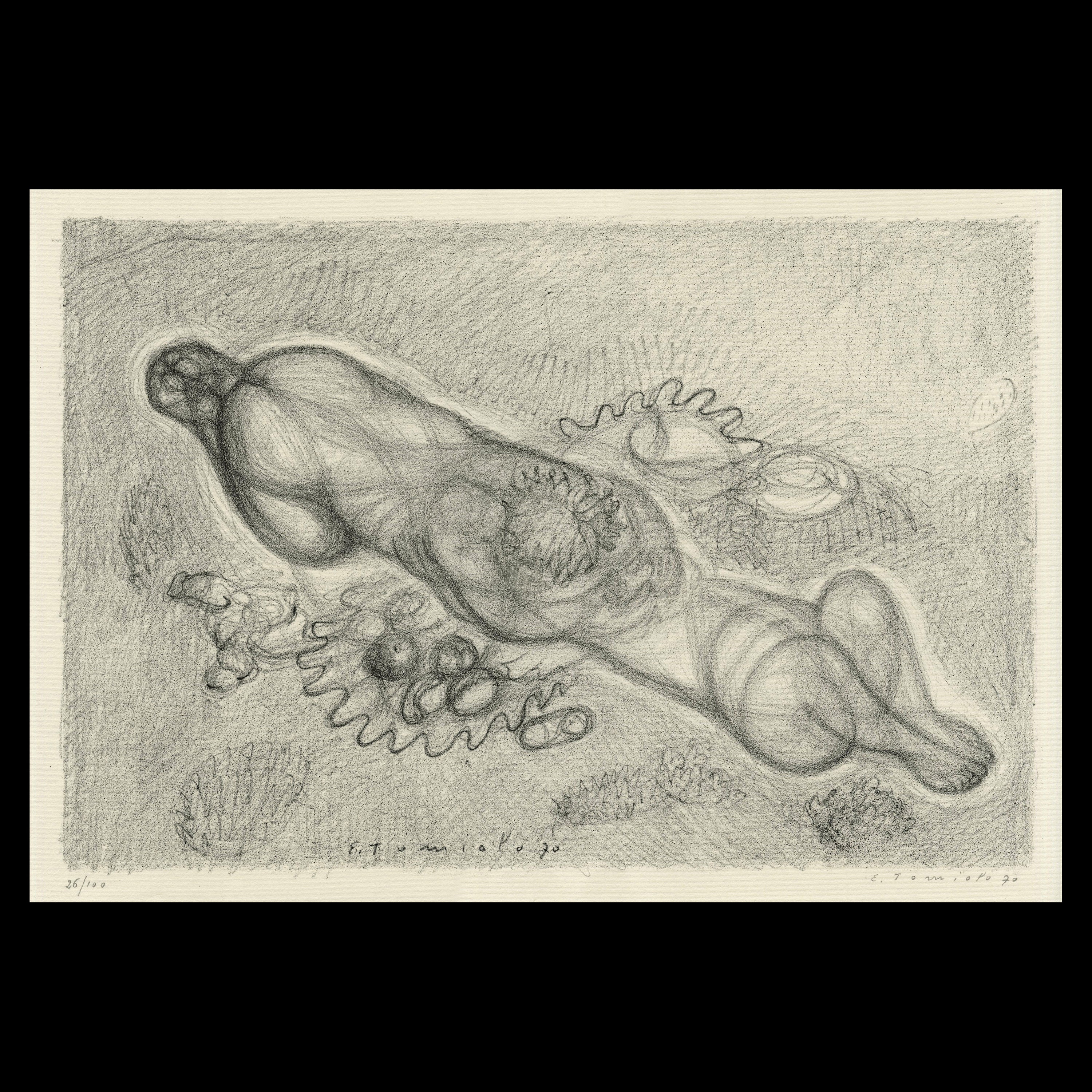 EUGENIO TOMIOLO (Italian, 1911-2003), "Il Bacio", 1970, original etching, pencil signed and dated.