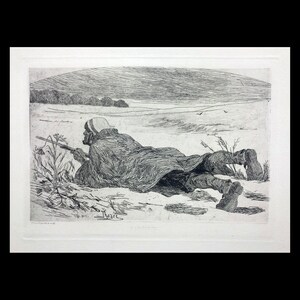 FELICIEN ROPS (Belgian, 1833-1898), &quot;L&#39;Affuteur&quot;, 1884, original etching.