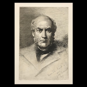 ANNA LEA MERRITT (American, 1844-1930, &quot;Portrait of Sir Gilbert Scott&quot;, 1879, original etching.