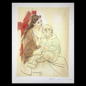 ピカソ 母と子 リトグラフ 1963年（版画コレクション