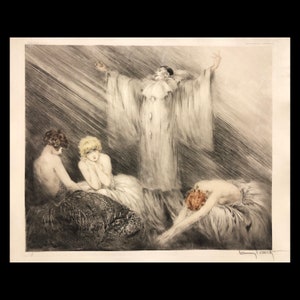 LOUIS ICART (French, 1880-1950), &quot;The Poem&quot;, 1928, drypoint, pencil signed.