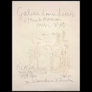 PABLO PICASSO (Spanish/French, 1881-1973), &quot;Galerie Louise Leiris / Picasso Dessins 1959-1960&quot;, 1960, original lithographic poster.