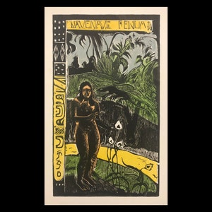 PAUL GAUGUIN (after) (French, 1848-1903), &quot;Nave Nave Fenua&quot;, 1950, woodcut and screenprint.