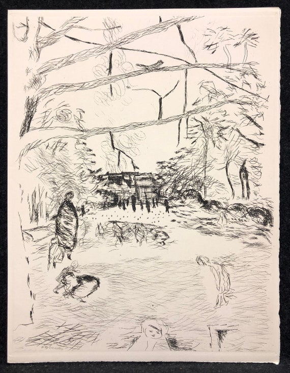 Pierre Bonnard、PERSONNAGES DANS UN PARC PIERRE BONNARD (french, 1867-1947), 