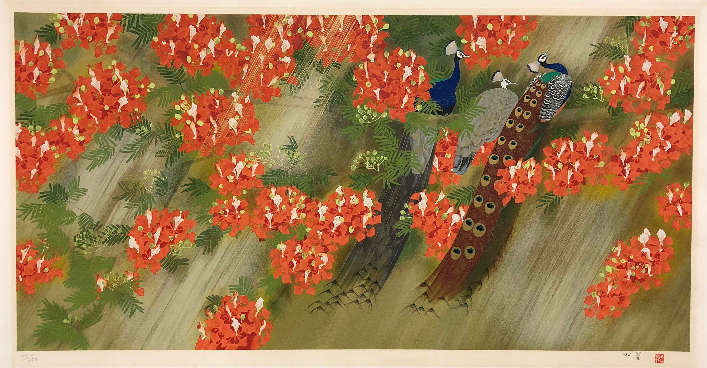 ポスター 孔雀 上村松篁 Poster Peacock Shoko Uemura ポスター 孔雀