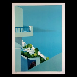 ALFRED DEFOSSEZ (French, 1932-living), &quot;Terrasses sur Mer Egee&quot;, ca. 1980, litograph, pencil signed.