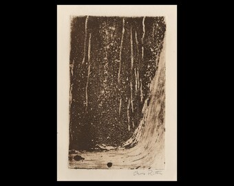 Chris Ritter (American, 1906-1976), "Waterfall", ca. 1940, aquatint etching, pencil signed
