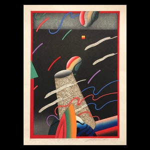AKIRA KUROSAKI (Japanese, 1937-living), &quot;Tale of the Wind&quot;, 1989, polychrome woodblock print, pencil signed and dated.