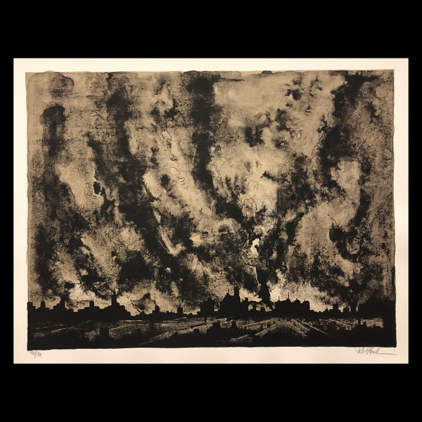 RICHARD FLORSHEIM (American, 1905-1975), "Lightning", 1970, 2-color lithograph, pencil signed,