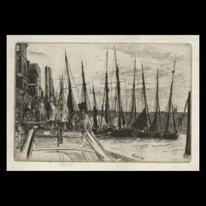 JAMES A. McNEIL WHISTLER (American, 1834-1903), &quot;Billingsgate&quot;, 1859, etching & drypoint, pencil signed.